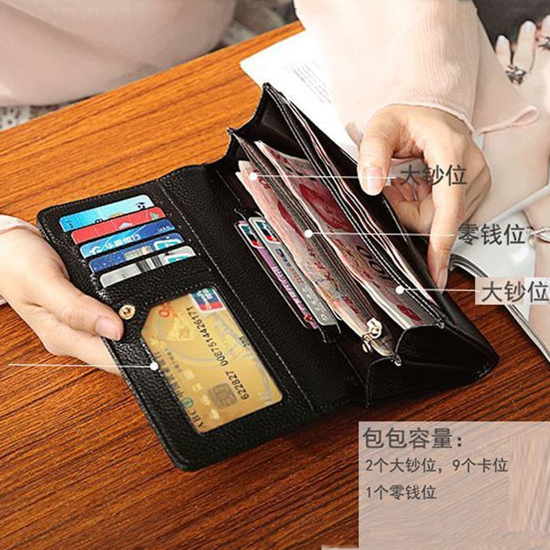 2026 New Long Women's Wallet: European and American-Style Minimalist and Fashionable Clasp Clutch with Large Capacity, photo 4