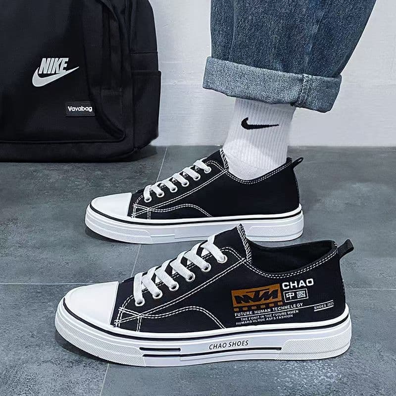 Men's Lightweight Breathable Canvas Sneakers – Korean-Style Casual Shoes, Blue or Black, photo 3