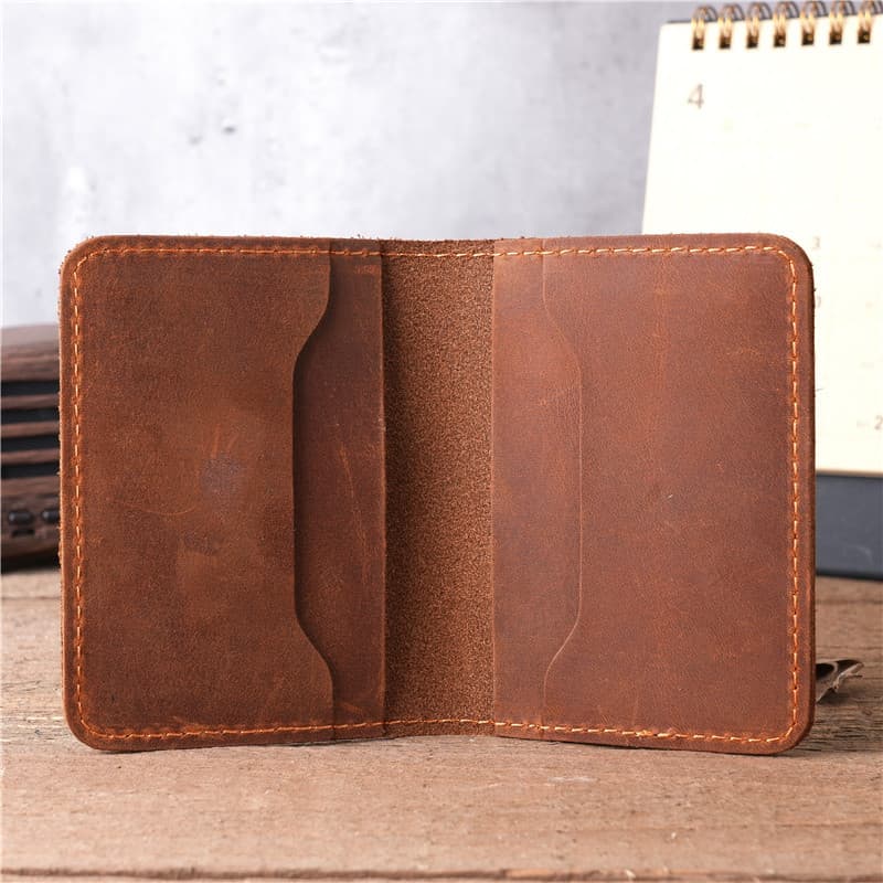 Genuine Cowhide Leather Mini Clutch Wallet for Men – Vintage Minimalist Multi-Card Slim Wallet, Unisex, photo 2