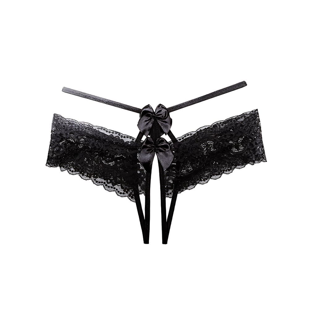 Sexy Open-Crotch Lingerie—No-Remove, Seductive Black Lingerie, Sheer, Flirtatious, Openwork Lace Thong, Lightweight, for Women, photo 10