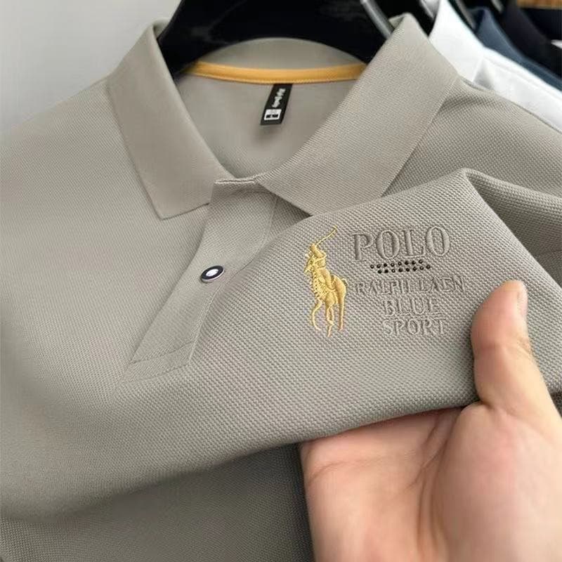 Men's Embroidered Collar Short-Sleeve Shirt – Lightweight Breathable Summer Business Tee, photo 6