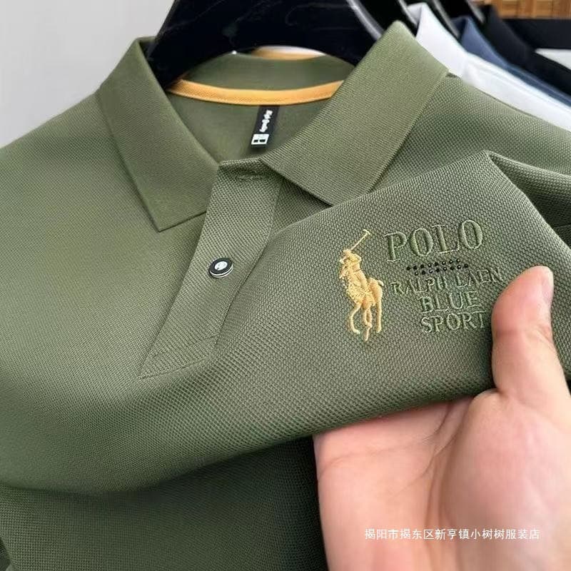 Men's Embroidered Collar Short-Sleeve Shirt – Lightweight Breathable Summer Business Tee, photo 3