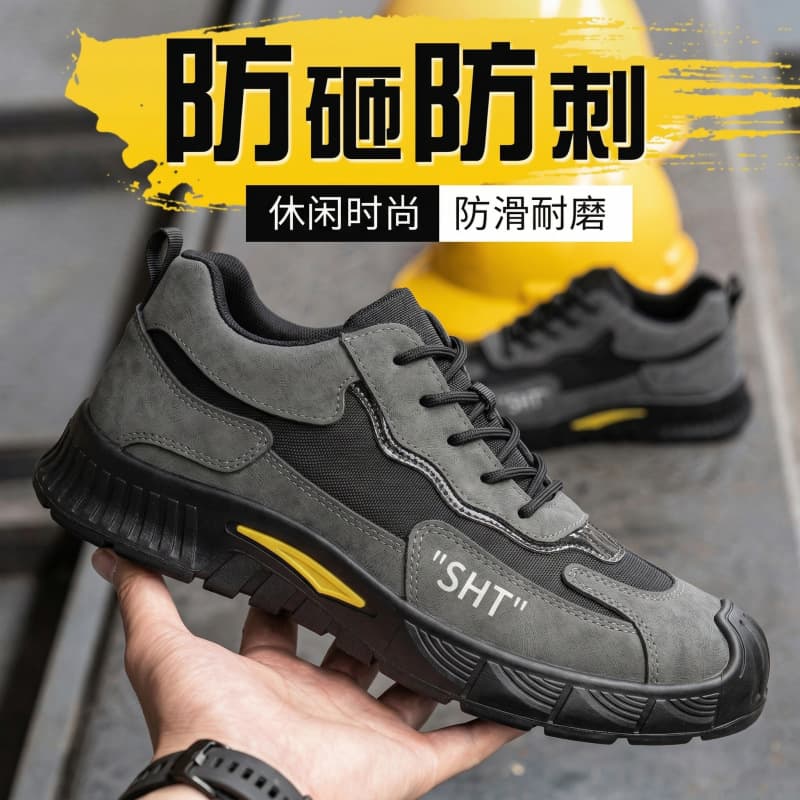 Men's Suede Steel-Toe Safety Shoes – Breathable, Puncture-Resistant Work Shoes for Construction & Industrial Use, photo 8
