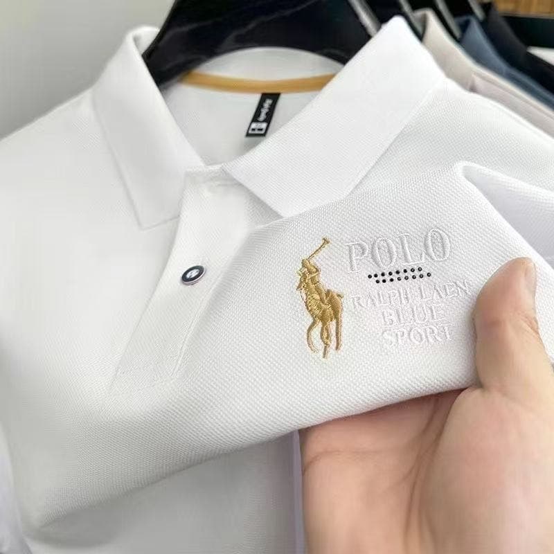 Men's Embroidered Collar Short-Sleeve Shirt – Lightweight Breathable Summer Business Tee, photo 8