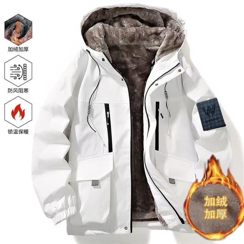New Winter Men's Fleece-Lined, Thickened Coats, Warm Cotton Jackets, Hooded Jackets, Trendy Casual Cotton Jackets—1/2 In Stock, photo 7