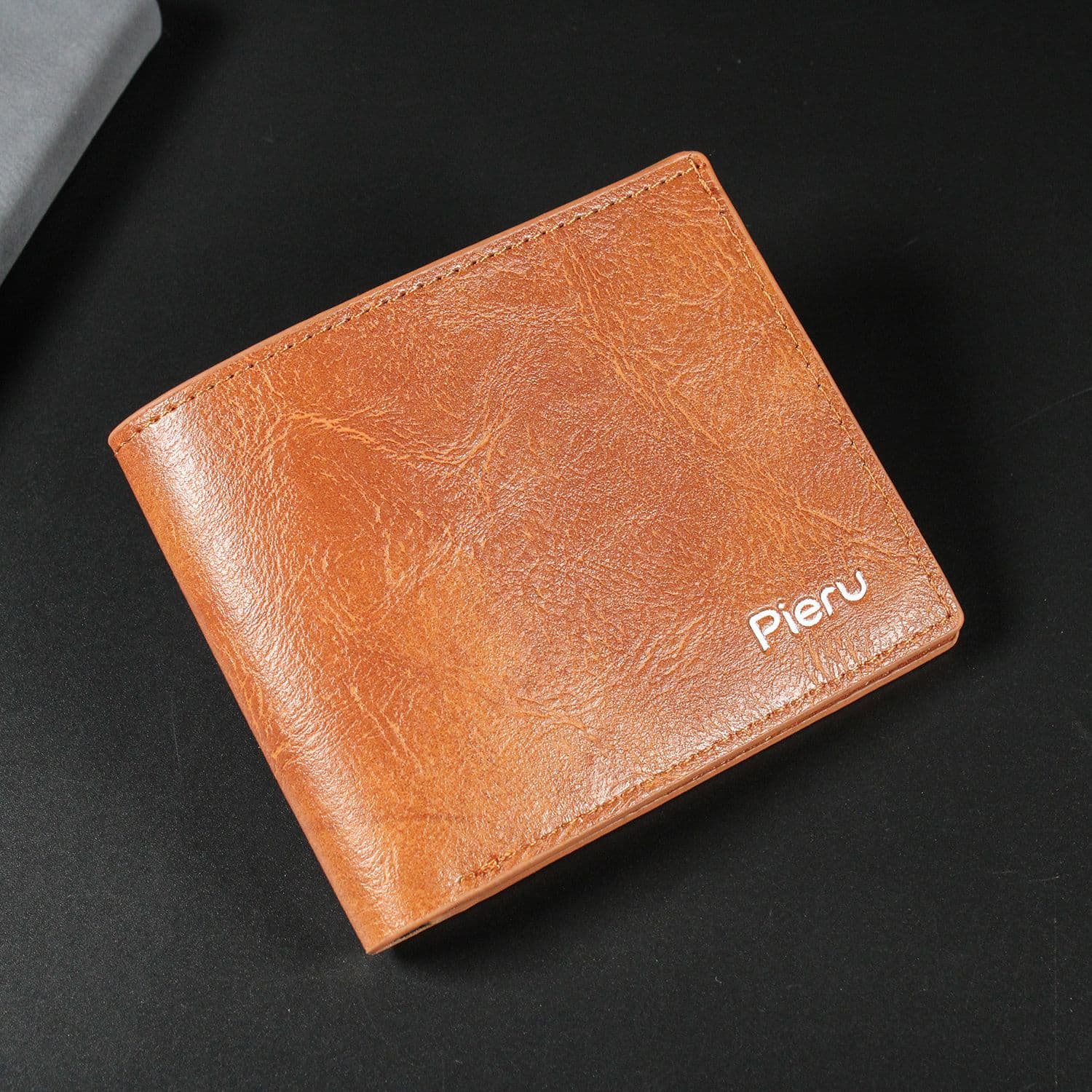 Pieru Men's Bi-Fold Wallet – PU Leather, Palm Print, Multifunctional Coin Purse, Black/Brown/Coffee, photo 7