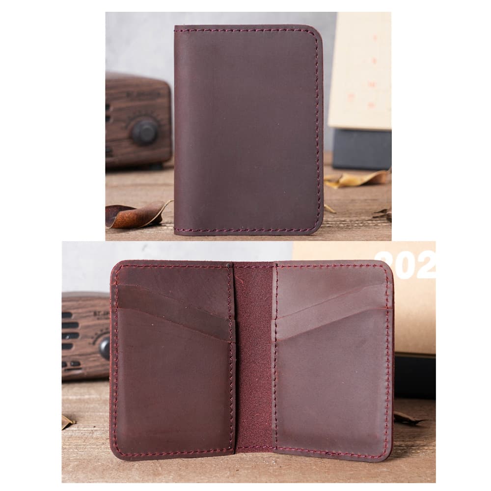 Genuine Cowhide Leather Mini Clutch Wallet for Men – Vintage Minimalist Multi-Card Slim Wallet, Unisex, photo 7