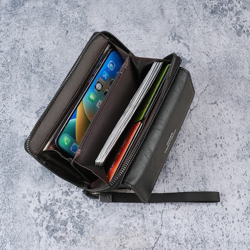 Cross-Border Men's Wallet: PU Leather, Multiple Card Slots, Casual Long Wallet, New Style, Large Capacity, Handheld Bag, Phone and Coin Pouch for Men, photo 2