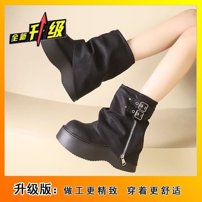 Women's Knee-High Riding Boots with Thick Sole & Height Boost – Fall 2025, photo 7