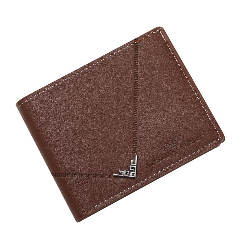 New Men's Wallet: Short-Style Wallet for Young Men—Simple and Stylish, Multiple Card Slots, Plain-Weave Design, Horizontal and Vertical Styles, Embossed Leather Wallet, photo 2