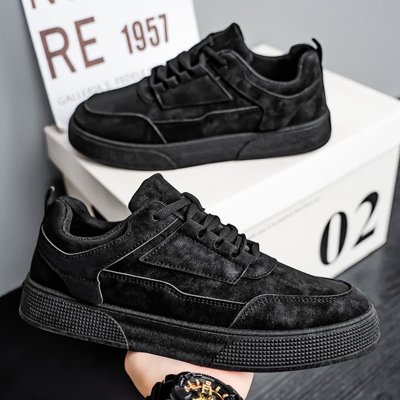 Men's Breathable Casual Sneakers – Korean-Style Low-Top Shoes in Black or Gray, photo 2