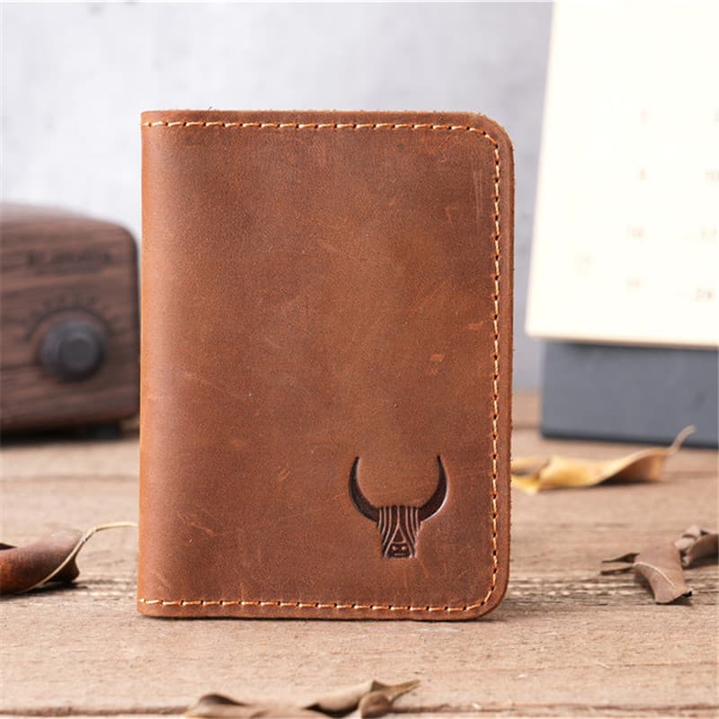 Genuine Cowhide Leather Mini Clutch Wallet for Men – Vintage Minimalist Multi-Card Slim Wallet, Unisex, photo 8