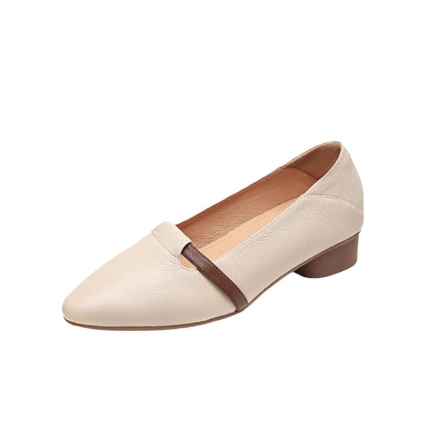 Women's Pointed-Toe Slip-On Shoes | Chunky Low Heel, Soft PU Leather, Comfortable All-Season Flats, photo 5