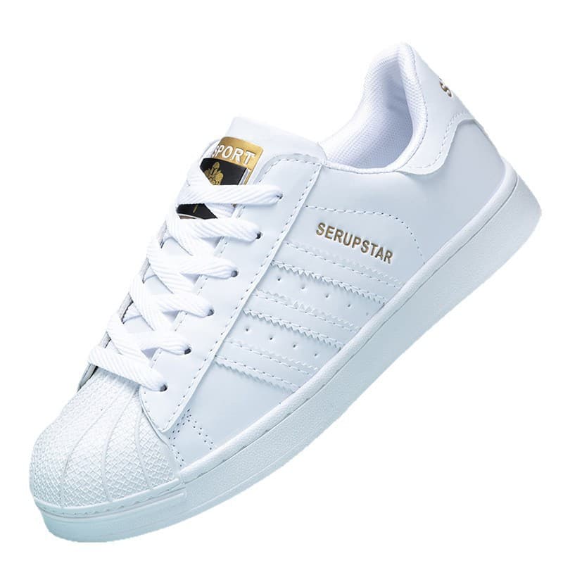 Far Reaches Shell-Toe White Sneakers – Unisex Casual Shoes with Breathable PU Upper and Rubber Sole, photo 5
