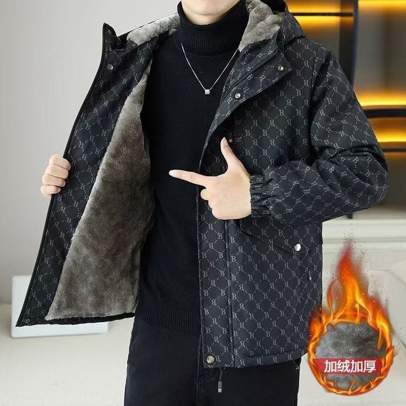 New Winter Men's Fleece-Lined, Thickened Coats, Warm Cotton Jackets, Hooded Jackets, Trendy Casual Cotton Jackets—1/2 In Stock, photo 10