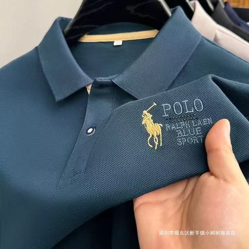 Men's Embroidered Collar Short-Sleeve Shirt – Lightweight Breathable Summer Business Tee, photo 4