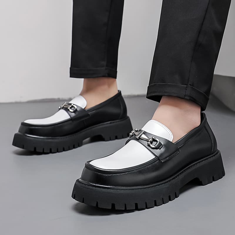 LDECK Men's Chunky-Sole Height-Increasing Loafers – Patent PU Leather, Shiny Finish, Casual Chunky Heel Shoes, photo 6