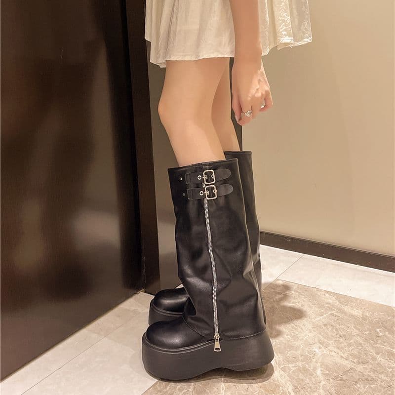 Women's Knee-High Riding Boots with Thick Sole & Height Boost – Fall 2025, photo 5