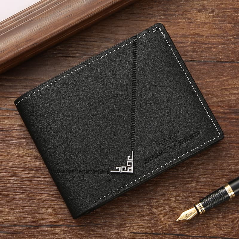 New Men's Wallet: Short-Style Wallet for Young Men—Simple and Stylish, Multiple Card Slots, Plain-Weave Design, Horizontal and Vertical Styles, Embossed Leather Wallet, photo 6