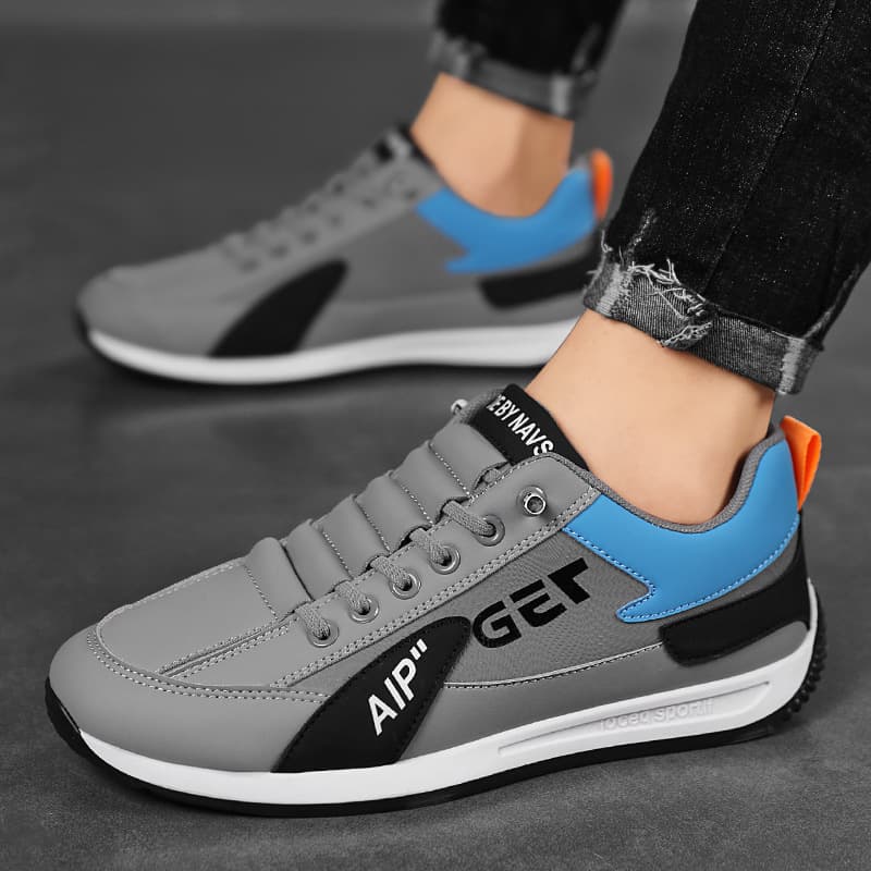 Yuanxi Club Men's Waterproof Slip-On Sneakers – Non-Slip PU Upper, Mesh Lining, Rubber Sole for Driving, Travel & Everyday Wear (White/Black/Gray), photo 5