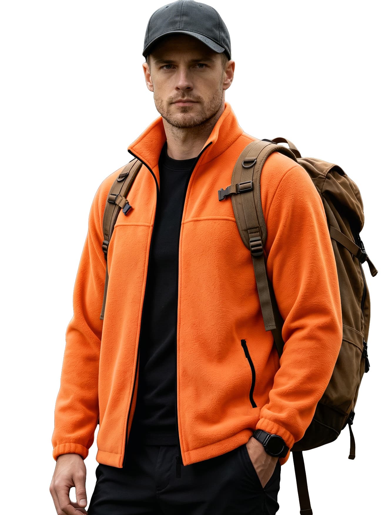 Cross-Border Men's Fleece Jacket: Fall/Winter European & American Casual Amazon Jacket—New Arrival Solid-Color Fleece Outdoor Top, photo 6
