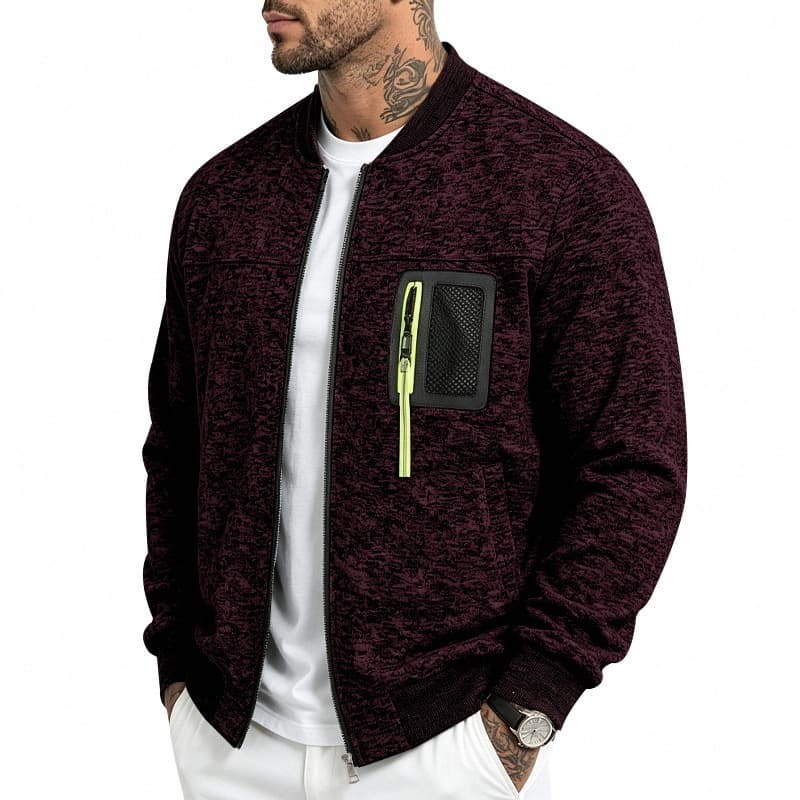 Cross-Border Spring & Summer Men's Cationic Baseball Jacket, Full-Zip Outerwear, Color-Blocked Casual Men's Top, Multiple Colors, In Stock, photo 6