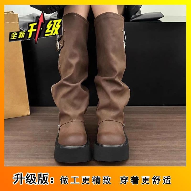 Women's Knee-High Riding Boots with Thick Sole & Height Boost – Fall 2025, photo 8