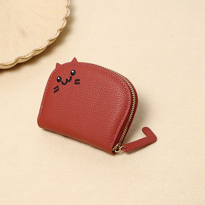 Cute Cat-Themed Card Holder – Compact PU Leather Wallet with Multiple Card Slots & Coin Pocket, 9 Colors, photo 6