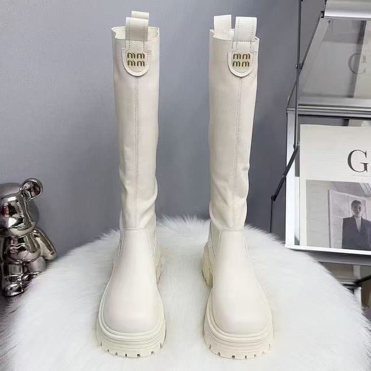 Women's Fleece-Lined Knee-High Fashion Boots – Chunky Heel, Back Zipper, Winter Riding Style, photo 2