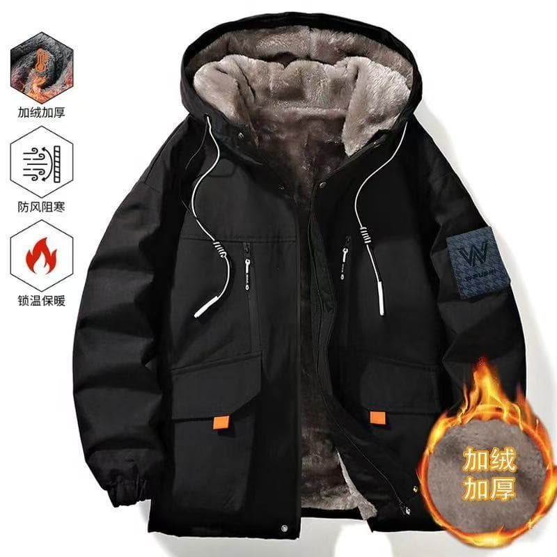 New Winter Men's Fleece-Lined, Thickened Coats, Warm Cotton Jackets, Hooded Jackets, Trendy Casual Cotton Jackets—1/2 In Stock, photo 8