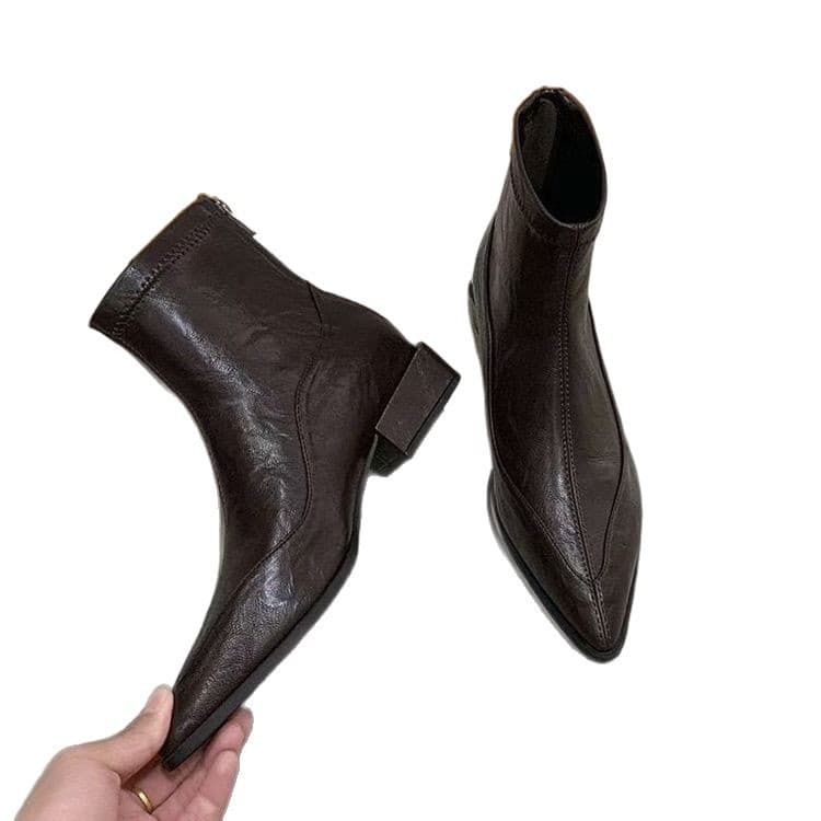 Chic Pointed-Toe Ankle Boots with Chunky Heel – Fall/Winter 2025 Trendy Women's Footwear, photo 5