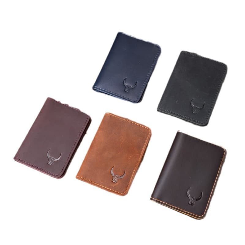 Genuine Cowhide Leather Mini Clutch Wallet for Men – Vintage Minimalist Multi-Card Slim Wallet, Unisex, photo 5