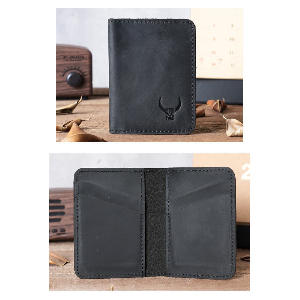 Genuine Cowhide Leather Mini Clutch Wallet for Men – Vintage Minimalist Multi-Card Slim Wallet, Unisex, photo 10