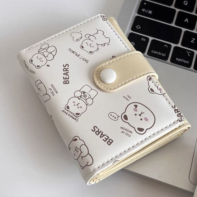 Cute Cartoon Cat Tri-Fold Wallet for Women – Waterproof PU, Multiple Card Slots, Coin Purse & Card Holder, Yellow/Blue/Pink, photo 3