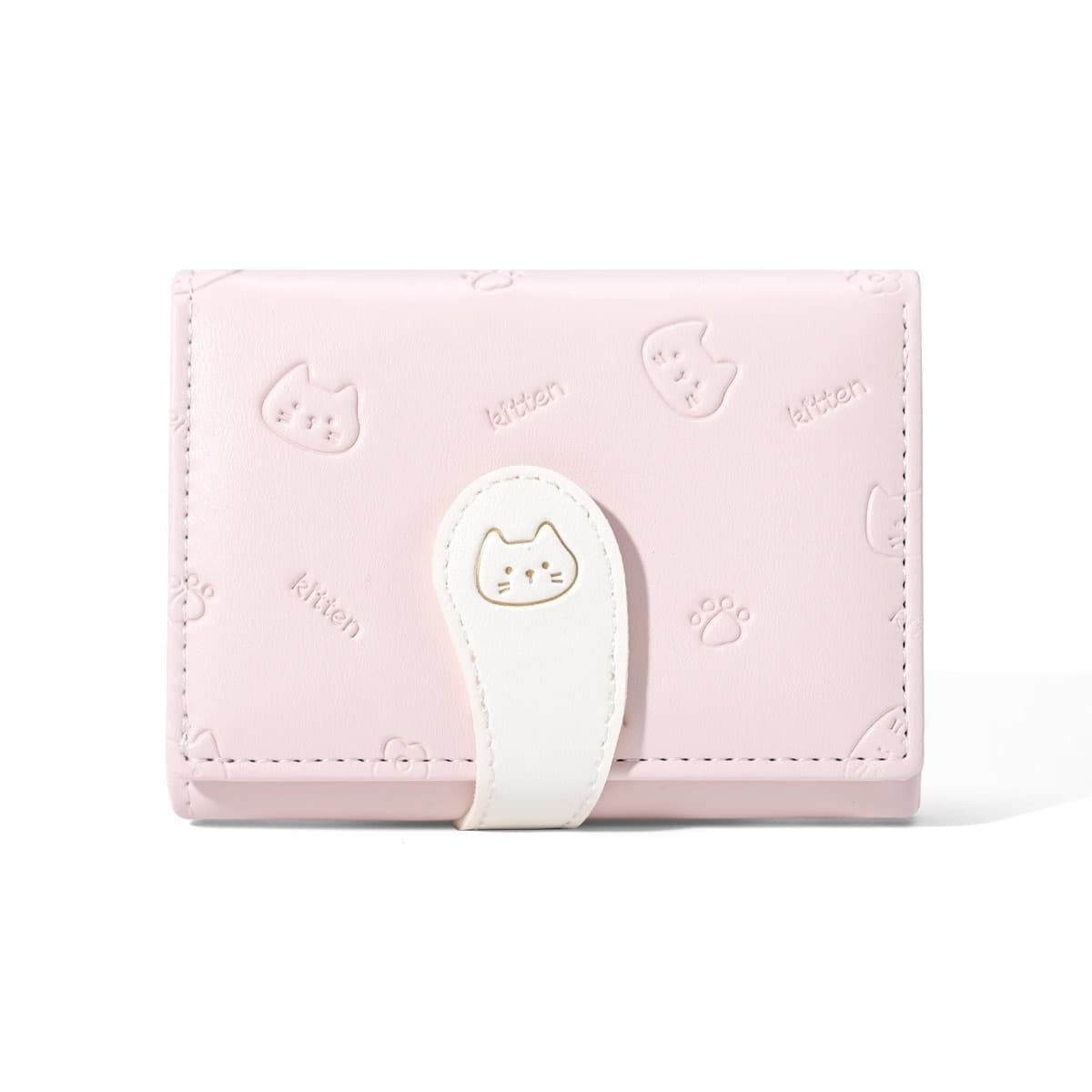 Cute Animal Print Women's Foldable Wallet – Waterproof PU, Anti-Skimming, Pink or Light Green Cat, photo 7