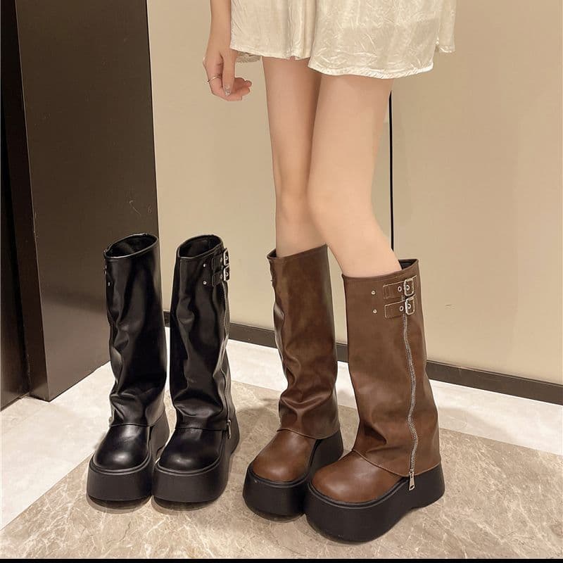 Women's Knee-High Riding Boots with Thick Sole & Height Boost – Fall 2025, photo 3