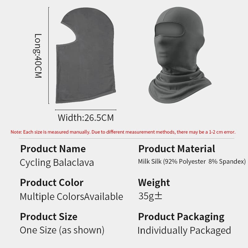 Full-Face Balaclava for Men & Women – UV Protection Breathable Lycra Mask for Cycling & Outdoor Sports, photo 2