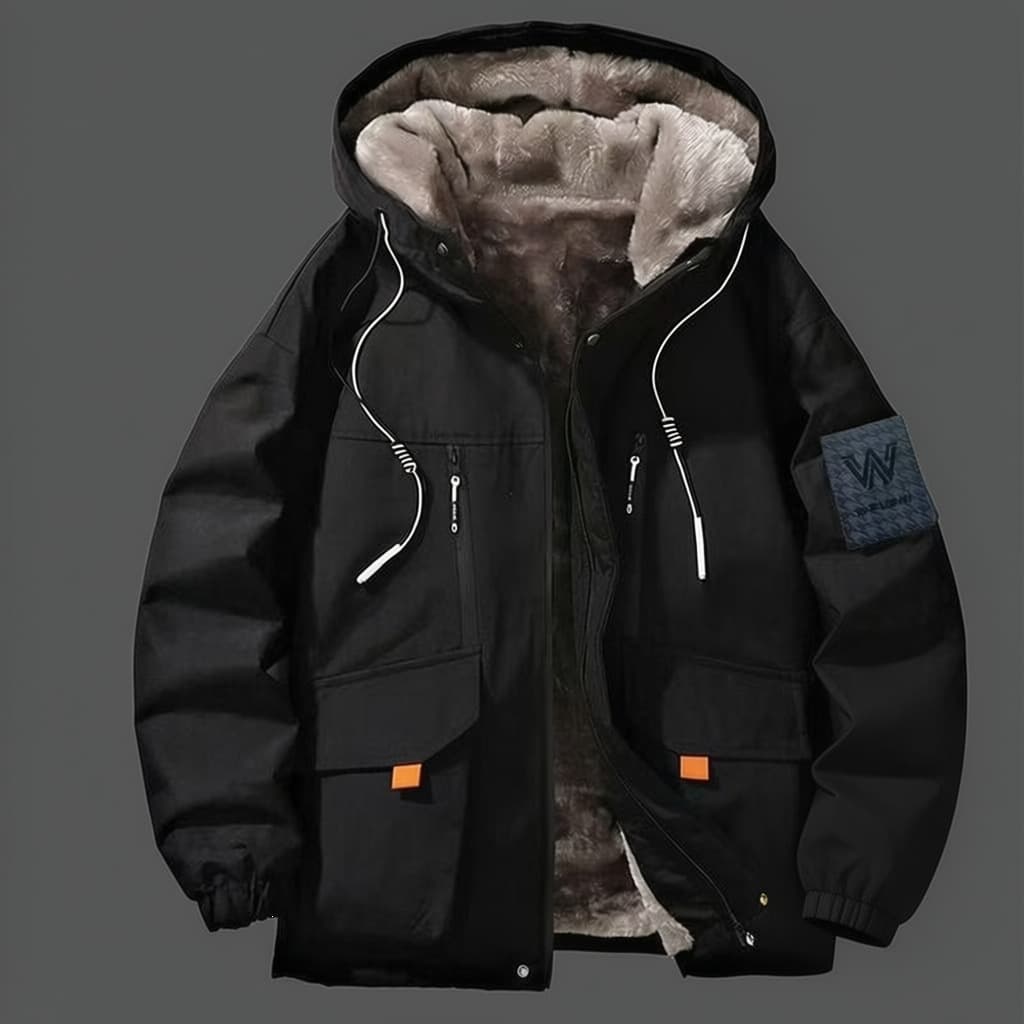 New Winter Men's Fleece-Lined, Thickened Coats, Warm Cotton Jackets, Hooded Jackets, Trendy Casual Cotton Jackets—1/2 In Stock, photo 2