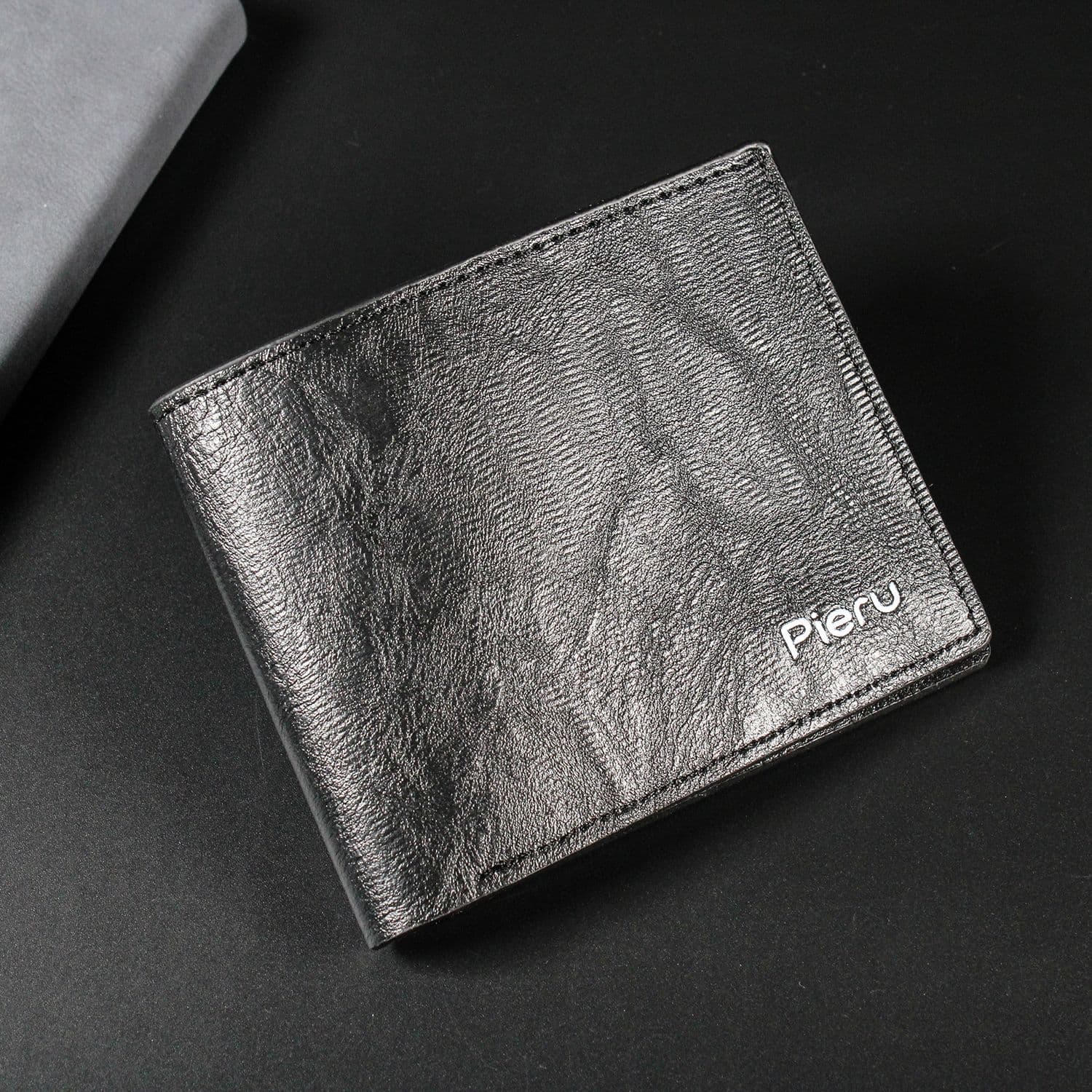 Pieru Men's Bi-Fold Wallet – PU Leather, Palm Print, Multifunctional Coin Purse, Black/Brown/Coffee, photo 6