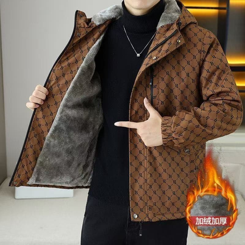 New Winter Men's Fleece-Lined, Thickened Coats, Warm Cotton Jackets, Hooded Jackets, Trendy Casual Cotton Jackets—1/2 In Stock, photo 6