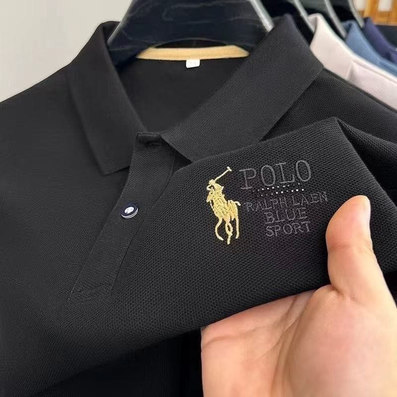Men's Embroidered Collar Short-Sleeve Shirt – Lightweight Breathable Summer Business Tee, photo 9
