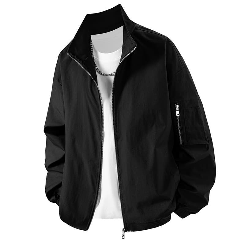 American-Style Work Jacket for Men: Spring/Fall, Loose Fit, Plus Size, Stand-Up Collar, Trendy Flight Jacket, Men's Outerwear, Baseball Jacket, photo 7