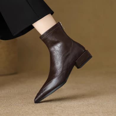 Chic Pointed-Toe Ankle Boots with Chunky Heel – Fall/Winter 2025 Trendy Women's Footwear, photo 7