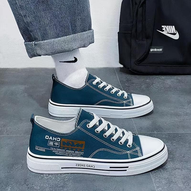 Men's Lightweight Breathable Canvas Sneakers – Korean-Style Casual Shoes, Blue or Black, photo 2