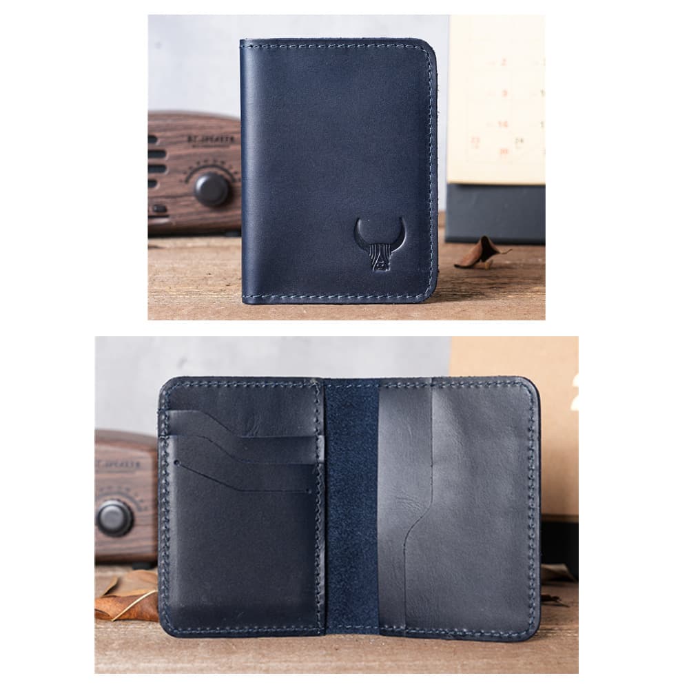 Genuine Cowhide Leather Mini Clutch Wallet for Men – Vintage Minimalist Multi-Card Slim Wallet, Unisex, photo 6