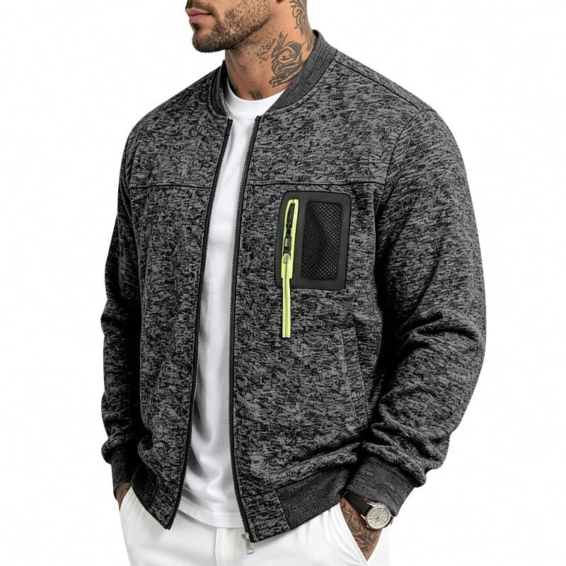 Cross-Border Spring & Summer Men's Cationic Baseball Jacket, Full-Zip Outerwear, Color-Blocked Casual Men's Top, Multiple Colors, In Stock, photo 7