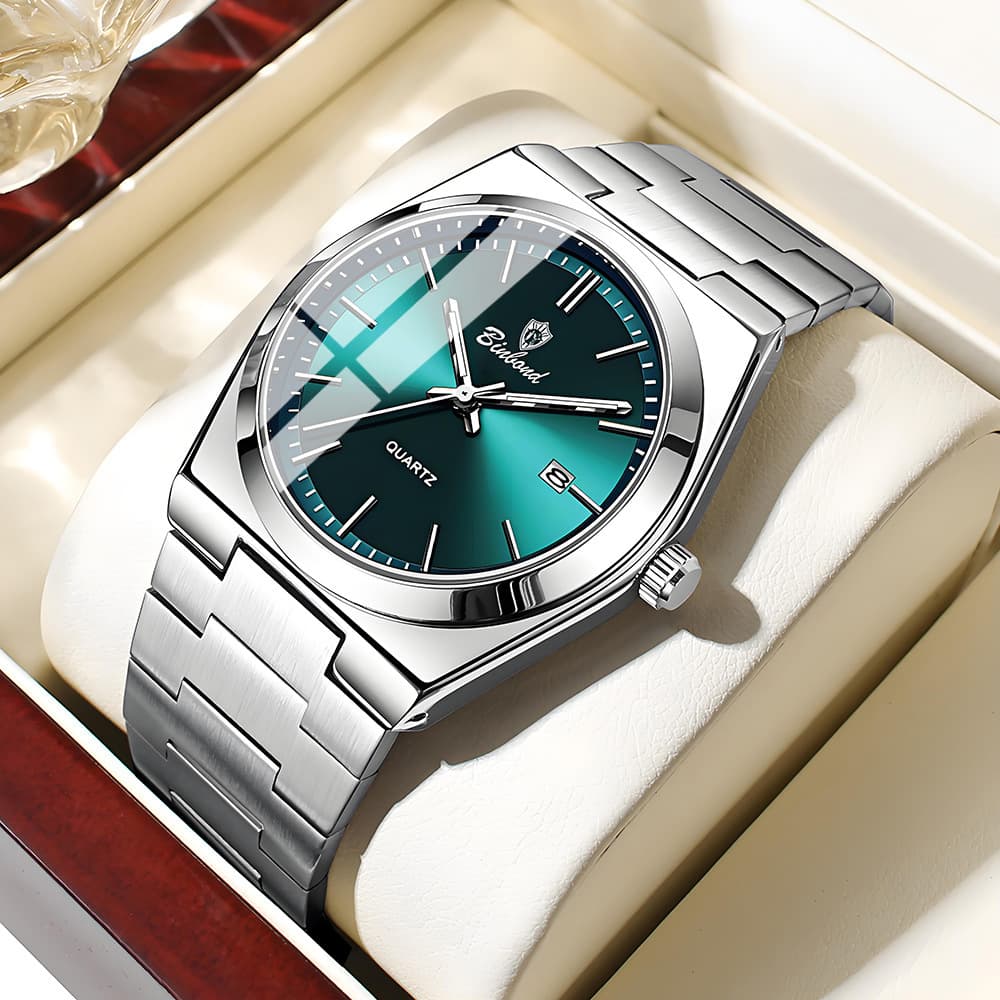 BINBOND Ultra-Thin Men's Quartz Watch – Water-Resistant, Luminous, Stainless Steel Business Watch, photo 9
