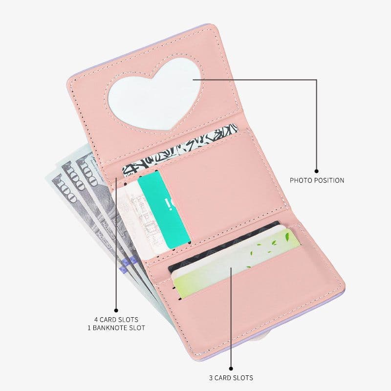 Cute Animal Print Women's Foldable Wallet – Waterproof PU, Anti-Skimming, Pink or Light Green Cat, photo 4